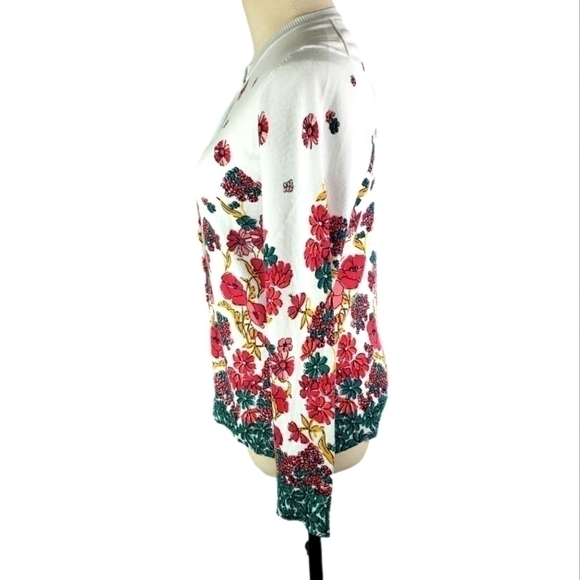 Karen Scott Long Sleeve Button Down Cardigan Floral Print Size XS - Picture 5 of 9